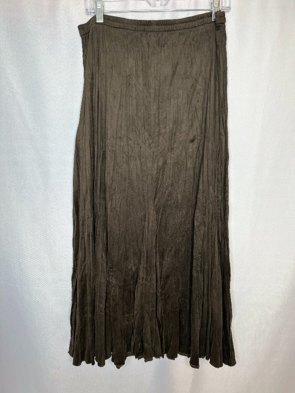Soft Surroundings Chocolate Brown Velour A-Line Midi Skirt MEDIUM Boho Western